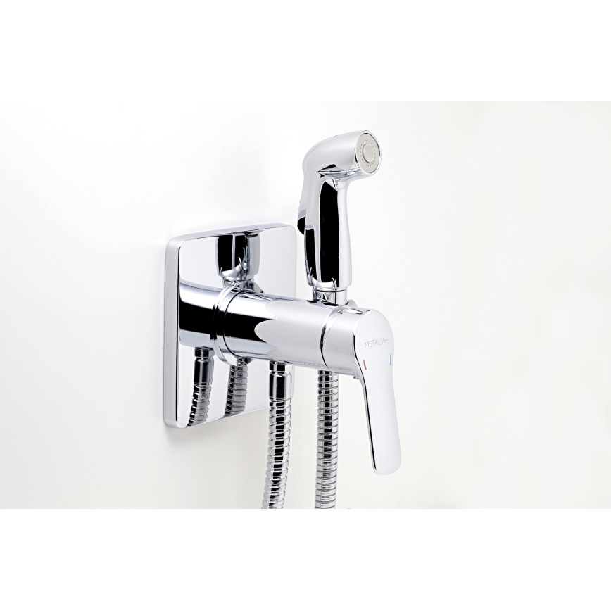 Novaservis - Baterija za bide sa tuš ručicom za podžbuknu ugradnju METALIA, sjajni hrom