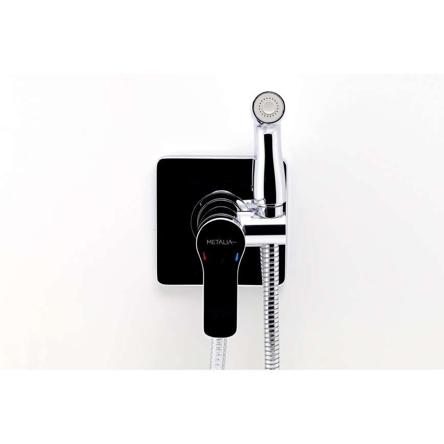 Novaservis - Baterija za bide sa tuš ručicom za podžbuknu ugradnju METALIA, sjajni hrom