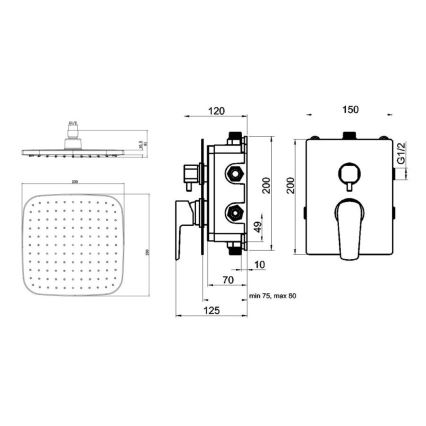 Novaservis - Set za tuširanje sa podžbuknom baterijom METALIA ECO, sjajni hrom