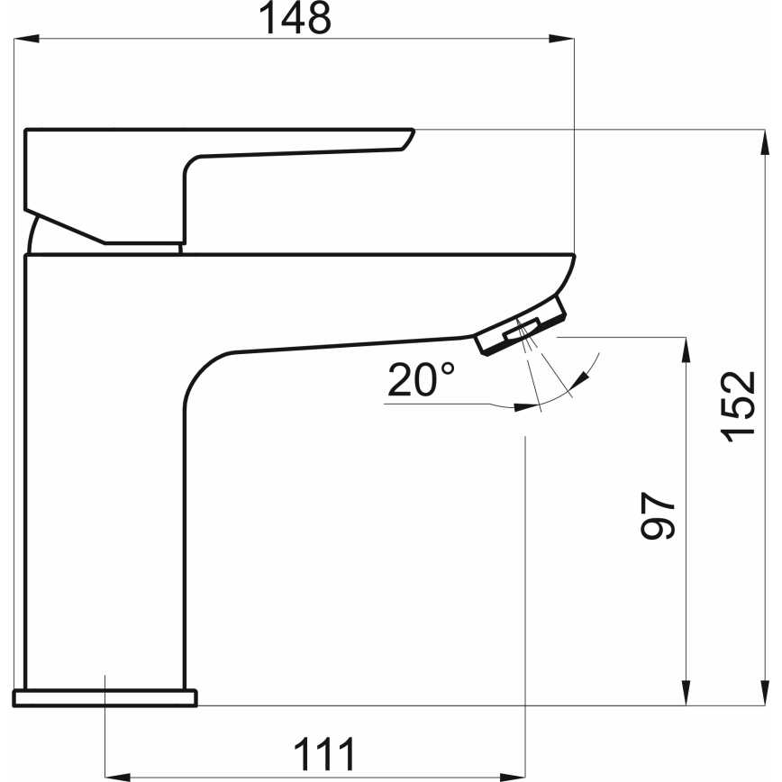 Novaservis - Slavina za lavabo METALIA ECO 15,2 cm matirana crno