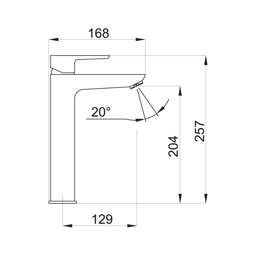 Novaservis - Slavina za lavabo METALIA ECO 25,7 cm matirana crno