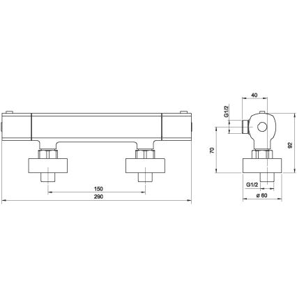 Novaservis - Termostatska tuš baterija METALIA sjajni hrom