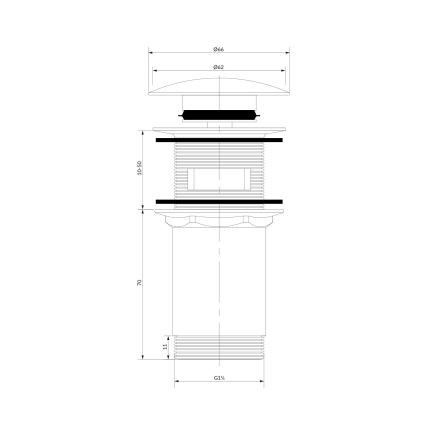 OMNIRES A706BM - Gornji deo sifona za lavabo CLICK-CLACK pr. 6,6 cm mat bela