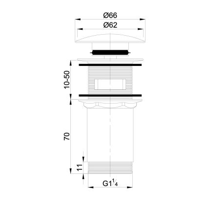 OMNIRES A706CR - Klik-klak sliv za umivaonik prečnika 6,6 cm, sjajni hrom