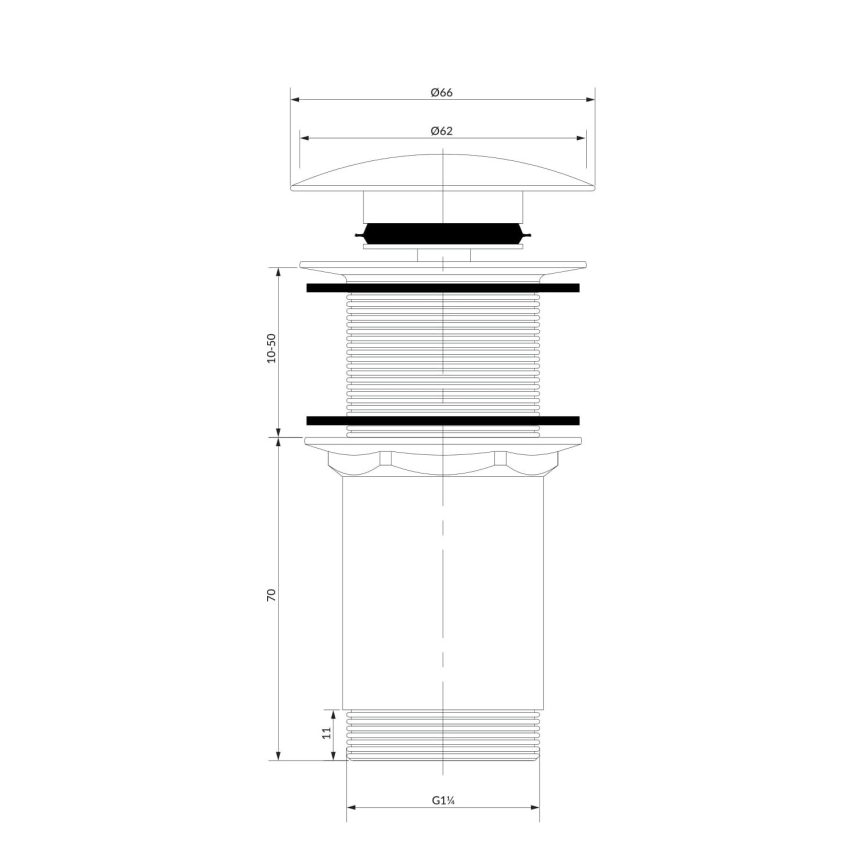 OMNIRES A716BR - Gornji deo sifona za lavabo CLICK-CLACK pr. 6,6 cm brušeno antička bronzana