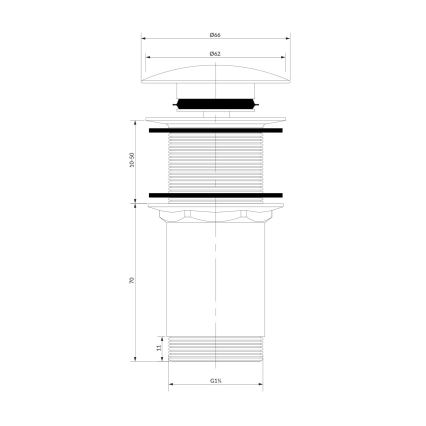 OMNIRES A716CR - Gornji deo sifona za lavabo CLICK-CLACK pr. 6,6 cm sjajni krom