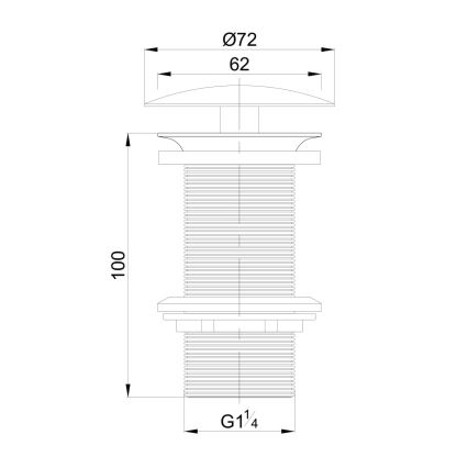 OMNIRES A82CR - Gornji deo sifona za lavabo DRAIN pr. 7,2 cm sjajni krom
