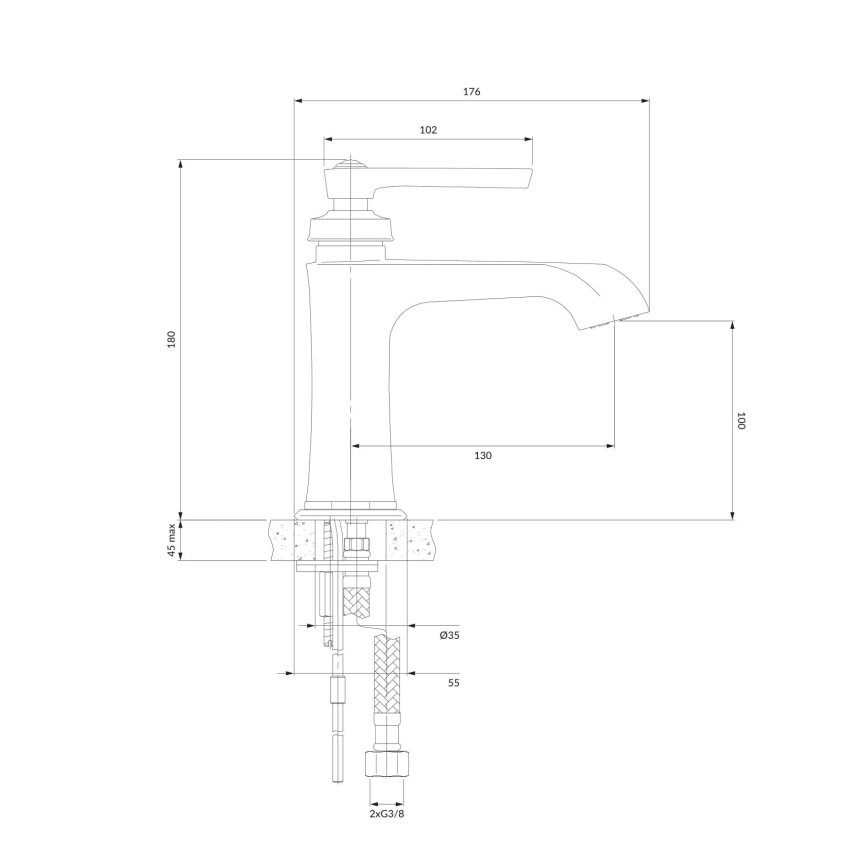OMNIRES AM5210CR - Slavina za lavabo ARMANCE 18 cm sjajni krom