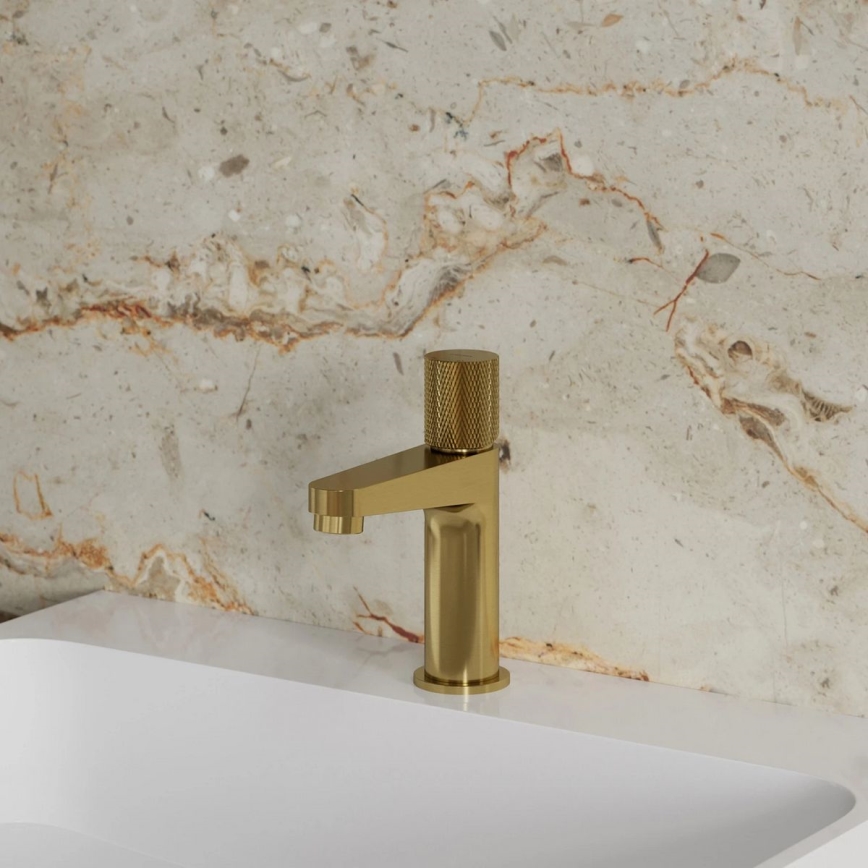 OMNIRES CT8010GLB - Slavina za lavabo CONTOUR 16,6 cm brušena zlatna