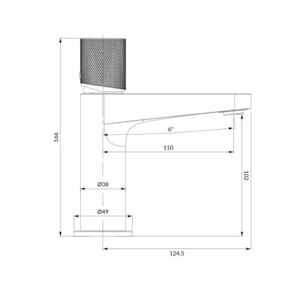 OMNIRES CT8010GLB - Slavina za lavabo CONTOUR 16,6 cm brušena zlatna