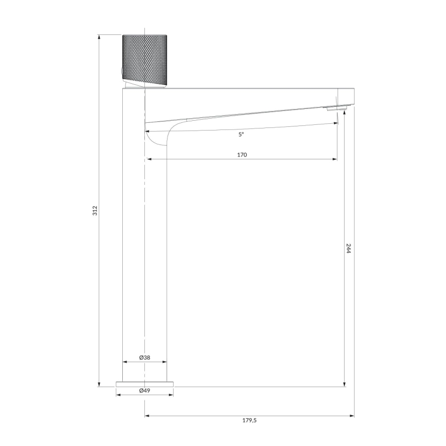 OMNIRES CT8012CR - Slavina za lavabo CONTOUR 31,2 cm sjajni krom