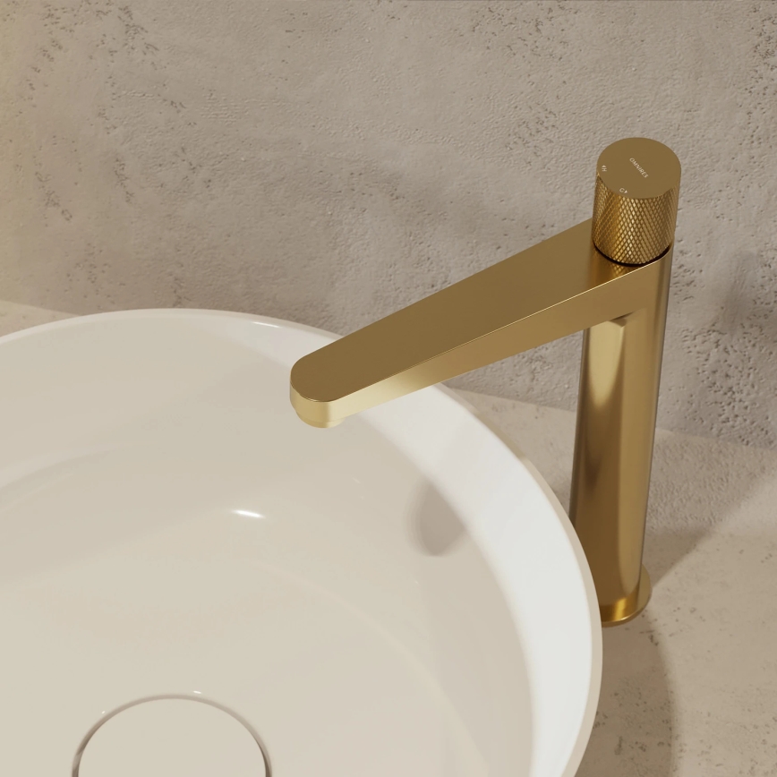 OMNIRES CT8012GLB - Slavina za lavabo CONTOUR 31,2 cm brušena zlatna