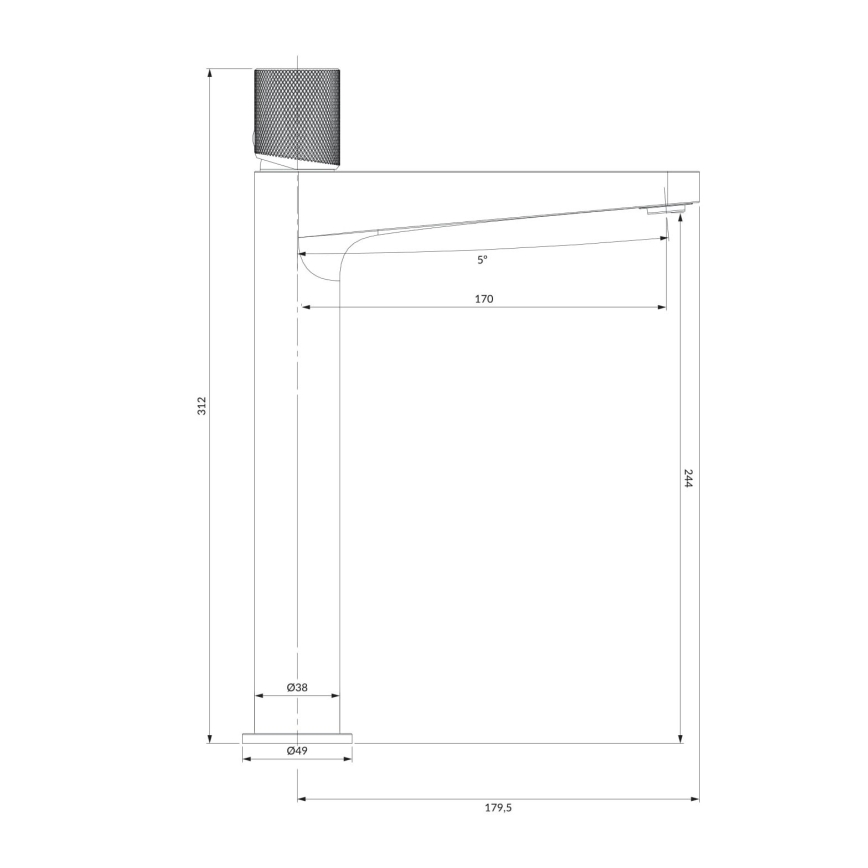 OMNIRES CT8012GLB - Slavina za lavabo CONTOUR 31,2 cm brušena zlatna