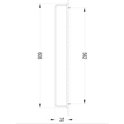 OMNIRES DA70216BL- Zidni držač peškira DARLING 61 cm, polumat crne boje