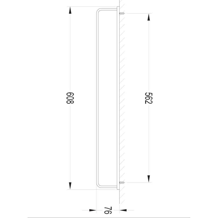 OMNIRES DA70216BL- Zidni držač peškira DARLING 61 cm, polumat crne boje