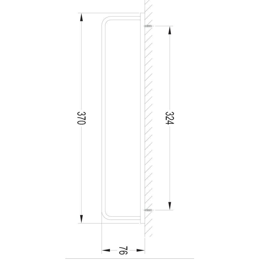 OMNIRES DA70230BL - Zidni držač za peškire DARLING, 37 cm, prigušiva crna