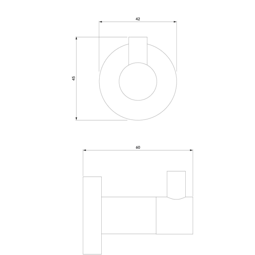 OMNIRES MP60110BL - Zidna kuka MODERN PROJECT mat crne boje