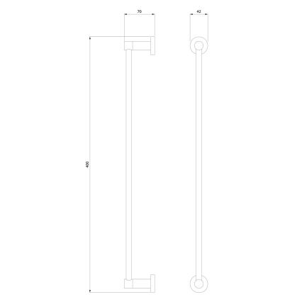 OMNIRES MP60214AT - Zidni držač za peškire MODERN PROJECT 40 cm matirana crno