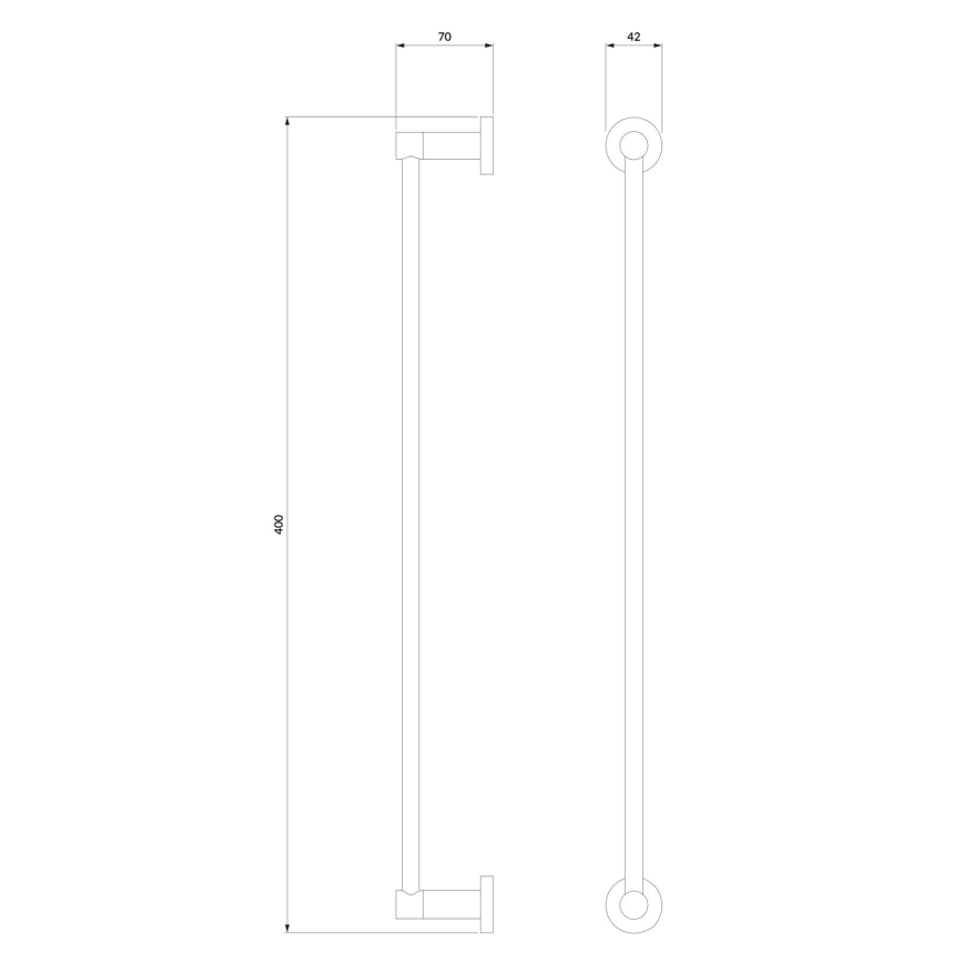OMNIRES MP60214AT - Zidni držač za peškire MODERN PROJECT 40 cm matirana crno
