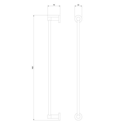 OMNIRES MP60214BL - Zidni držač za peškire MODERN PROJECT 40 cm mat crne boje