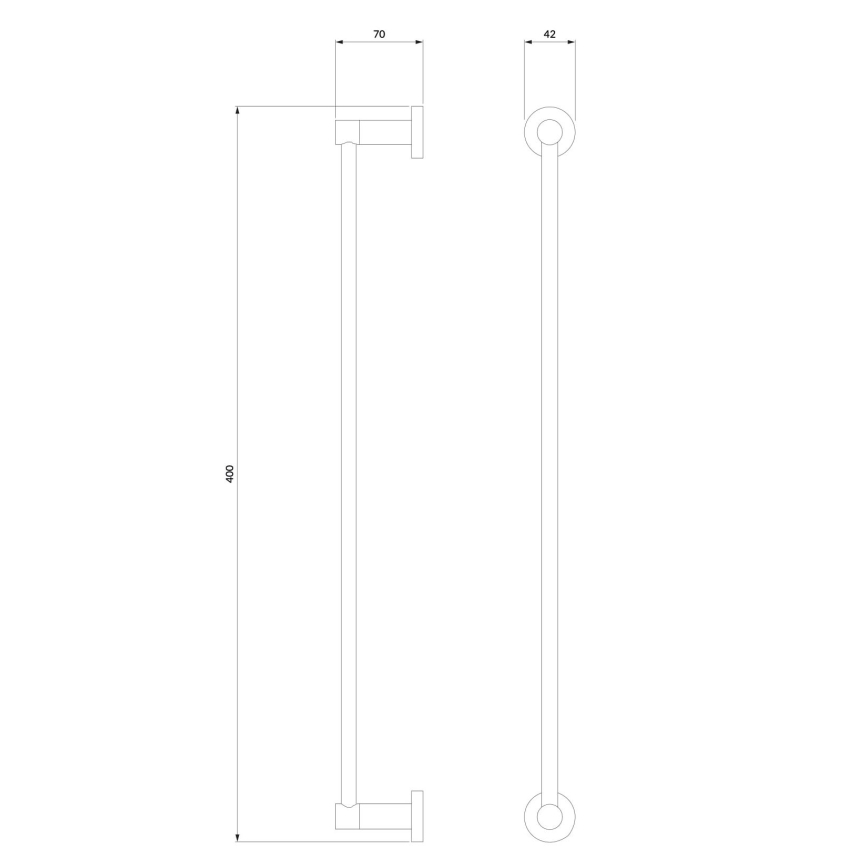 OMNIRES MP60214BL - Zidni držač za peškire MODERN PROJECT 40 cm mat crne boje