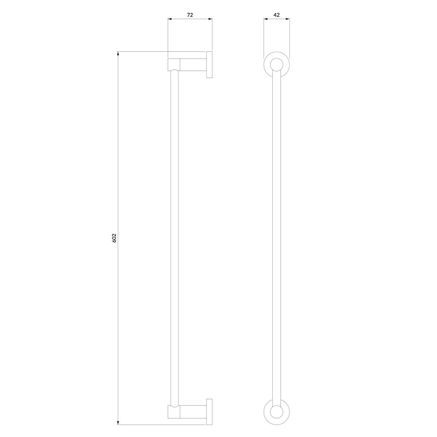 OMNIRES MP60216BL - Zidni držač za peškire MODERN PROJECT 60 cm matirana crno