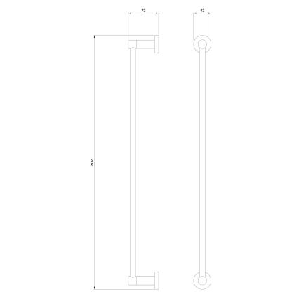 OMNIRES MP60216CR - Zidni držač za peškire MODERN PROJECT 60 cm sjajni krom