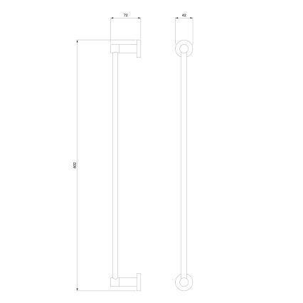 OMNIRES MP60216GR - Zidni držač za peškire MODERN PROJECT 60 cm grafit