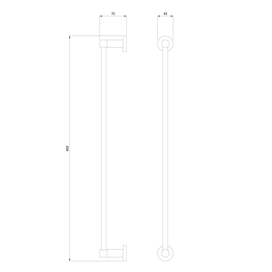 OMNIRES MP60216GR - Zidni držač za peškire MODERN PROJECT 60 cm grafit