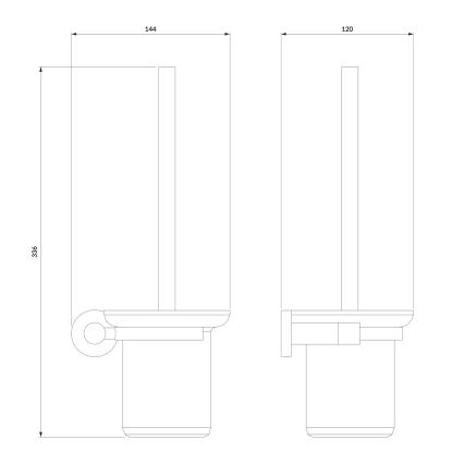 OMNIRES MP60620BL - Zidna WC četka MODERN PROJECT matirana crno