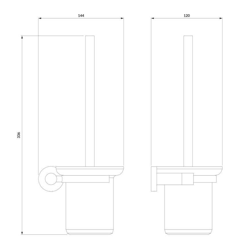 OMNIRES MP60620BL - Zidna WC četka MODERN PROJECT matirana crno