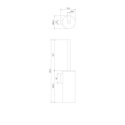 OMNIRES MP60621BL - Zidna WC četka MODERN PROJECT matirana crno
