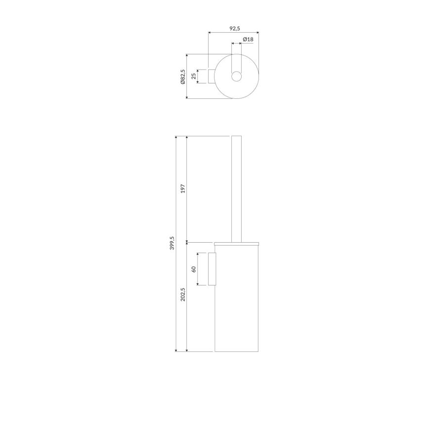 OMNIRES MP60621BL - Zidna WC četka MODERN PROJECT matirana crno