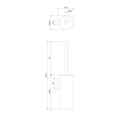 OMNIRES MP60621CR - Zidna WC četka MODERN PROJECT sjajni krom
