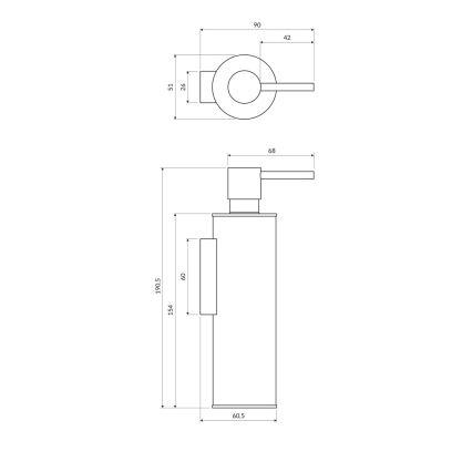 OMNIRES MP60721BL - Zidni dozator sapuna MODERN PROJECT 150 ml matirana crno