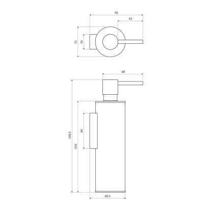 OMNIRES MP60721CR - Zidni dozator sapuna MODERN PROJECT 150 ml sjajni krom