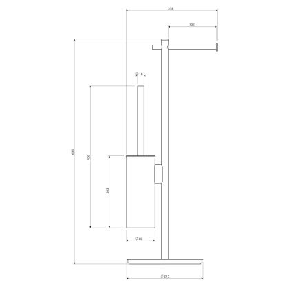 OMNIRES MP60810CR - Stalak za toalet papir i WC četku MODERN PROJECT sjajni krom
