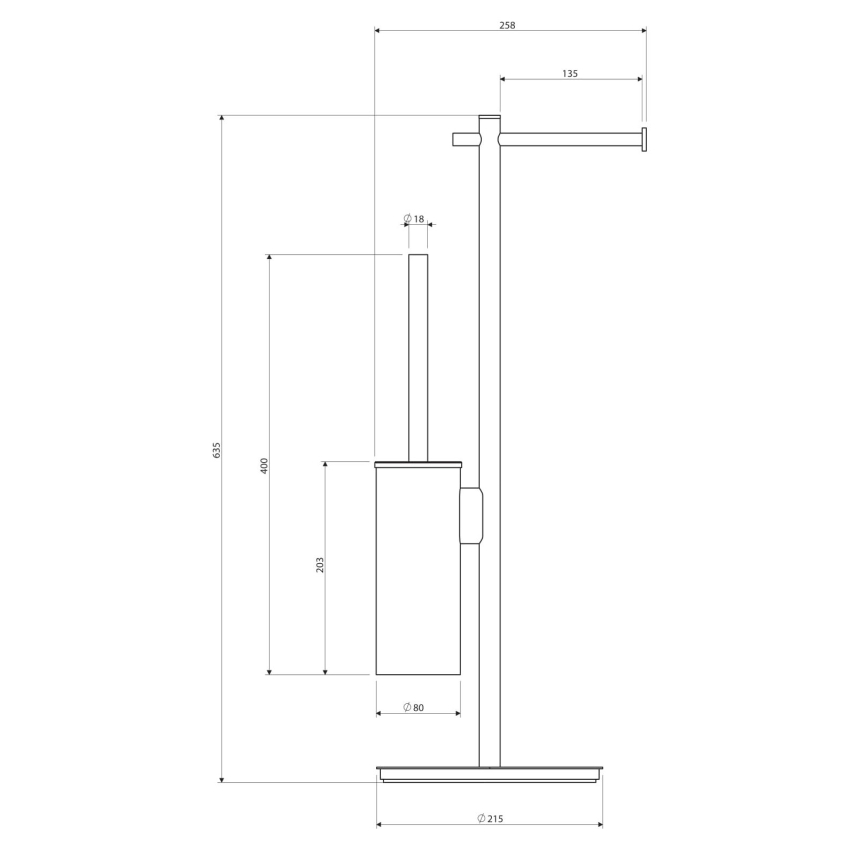 OMNIRES MP60810CR - Stalak za toalet papir i WC četku MODERN PROJECT sjajni krom