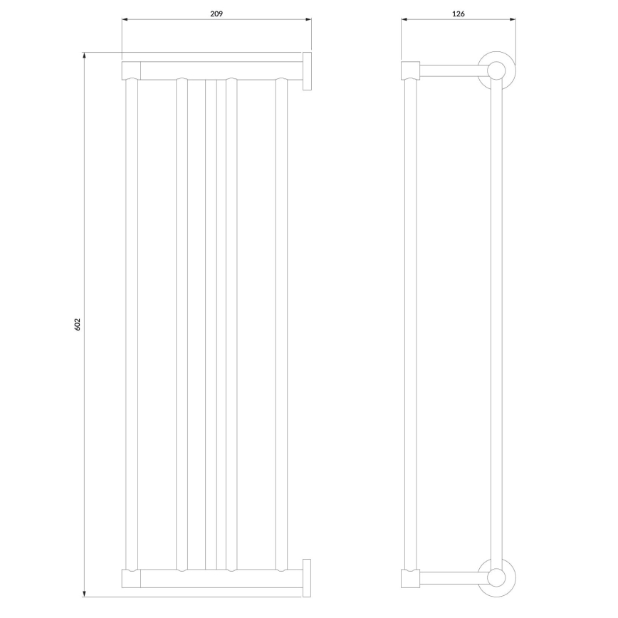 OMNIRES MP60920CR - Zidni držač za peškire MODERN PROJECT 60 cm sjajni hrom