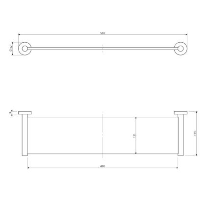 OMNIRES MP60930CR - Zidna polica MODERN PROJECT 55 cm sjajni krom