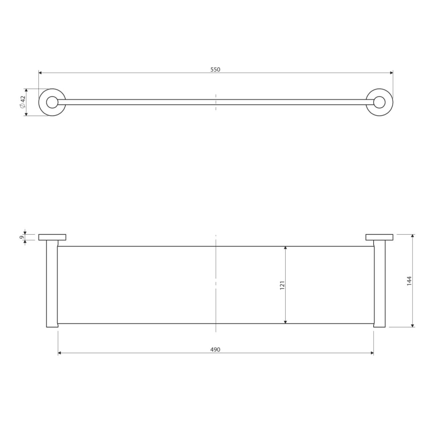 OMNIRES MP60930CR - Zidna polica MODERN PROJECT 55 cm sjajni krom