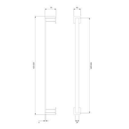 OMNIRES NL80214CR - Zidni držač za peškire NELSON 42 cm sjajni krom