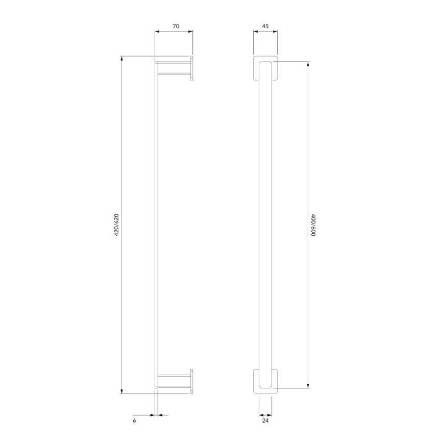 OMNIRES NL80214CR - Zidni držač za peškire NELSON 42 cm sjajni krom