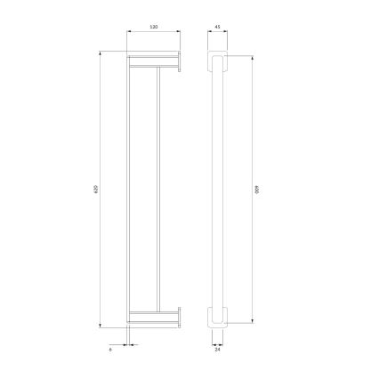 OMNIRES NL80226CR - Zidni držač za peškire NELSON 62 cm sjajni krom