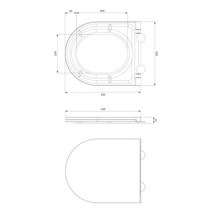 OMNIRES OTTAWADEBP - WC daska SoftClose OTTAWA duroplast/sjajna bela