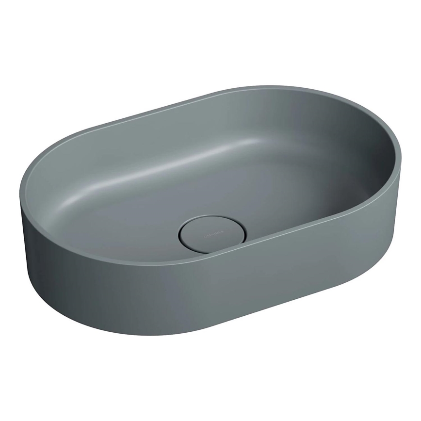 OMNIRES OVOUNAG - Nadgradni lavabo OVO 55x36 cm dolomit/matirana pepeljasto siva