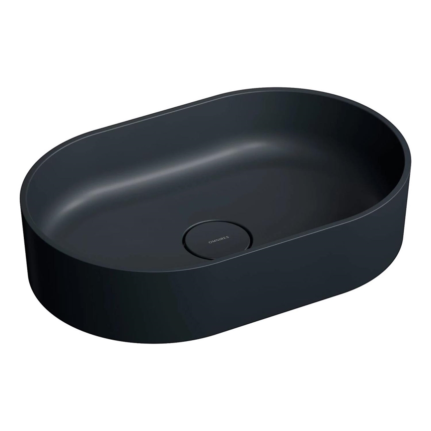 OMNIRES OVOUNBLV - Nadgradni lavabo OVO 55x36 cm dolomit/matirana crno lava