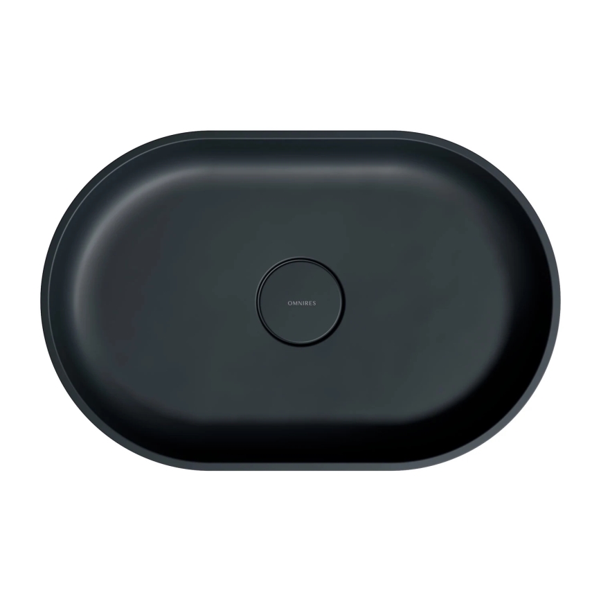 OMNIRES OVOUNBLV - Nadgradni lavabo OVO 55x36 cm dolomit/matirana crno lava