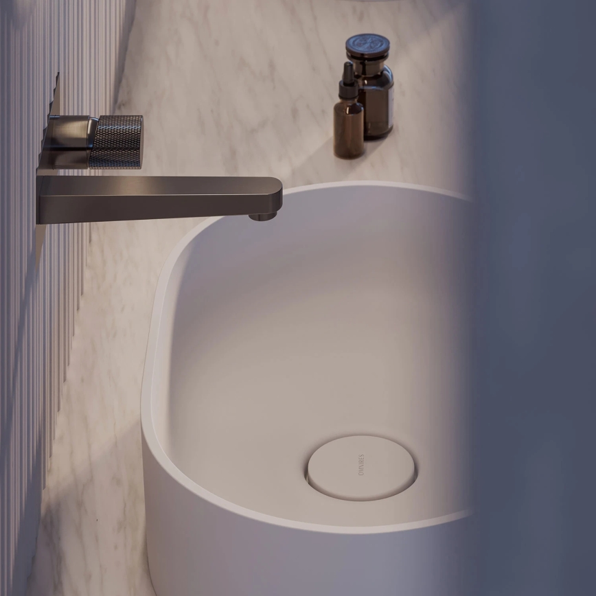 OMNIRES OVOUNBM - Nadgradni lavabo OVO 55x36 cm dolomit/mat bela