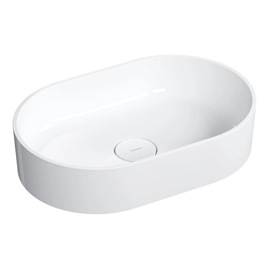 OMNIRES OVOUNBP - Nadgradni lavabo OVO 55x36 cm dolomit/sjajna bela